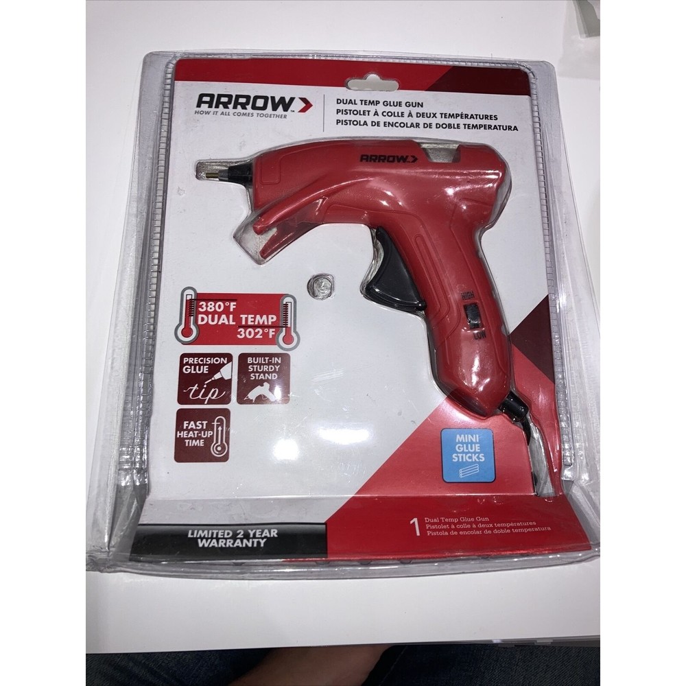 Arrow Fastener Glue Gun Dual Temp Light Weight Drip Resistant Precision Tip